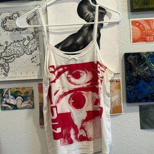 American Vintage Women's Red and White Vest